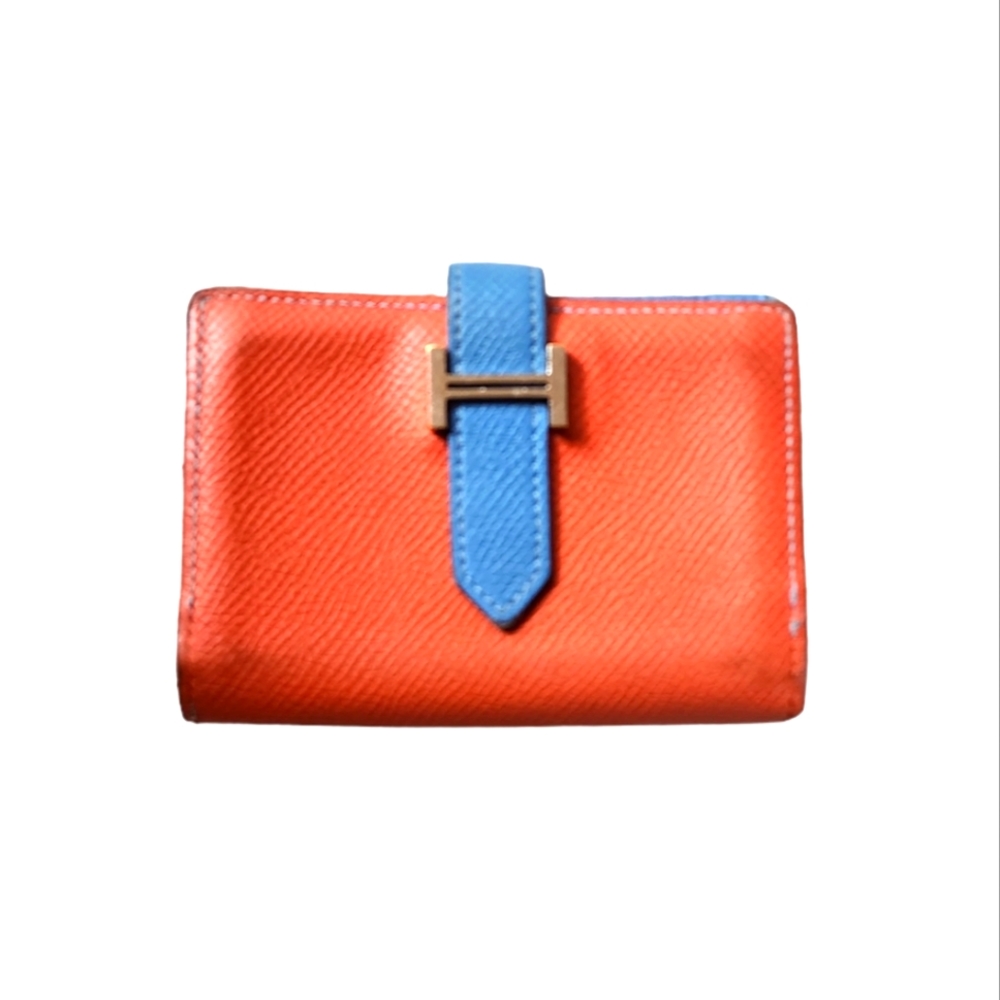 Hermes Orange Blue Card Holder